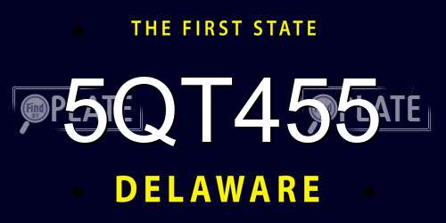 5QT455 Delaware License Plate