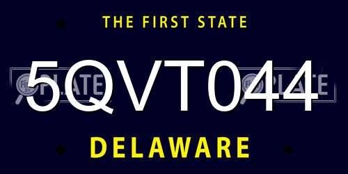 5QVT044 Delaware License Plate