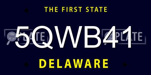 5QWB41 Delaware License Plate