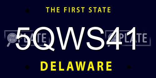 5QWS41 Delaware License Plate