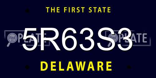 5R63S3 Delaware License Plate