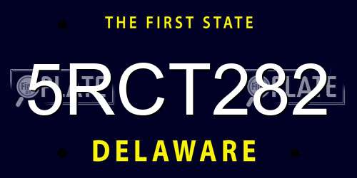 5RCT282 Delaware License Plate