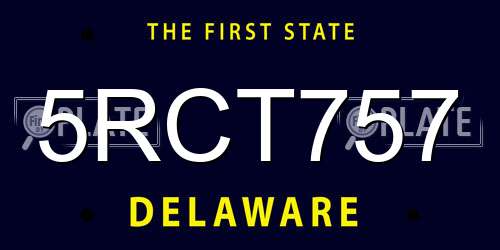 5RCT757 Delaware License Plate