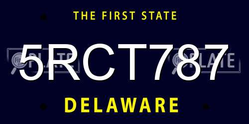 5RCT787 Delaware License Plate