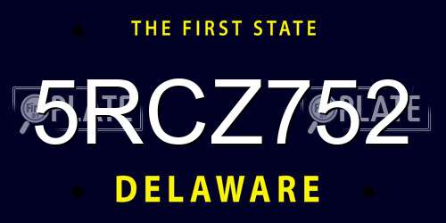 5RCZ752 Delaware License Plate