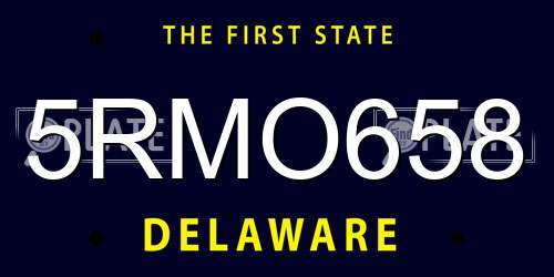 5RMO658 Delaware License Plate