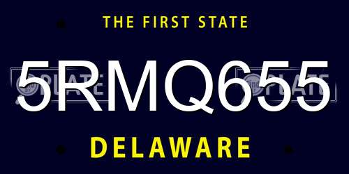 5RMQ655 Delaware License Plate