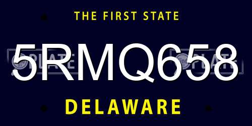 5RMQ658 Delaware License Plate