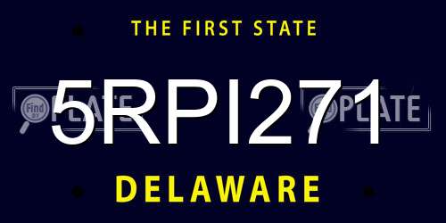 5RPI271 Delaware License Plate