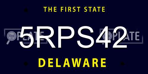 5RPS42 Delaware License Plate