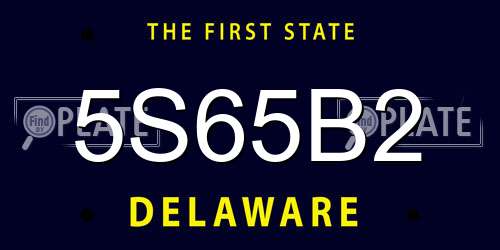 5S65B2 Delaware License Plate