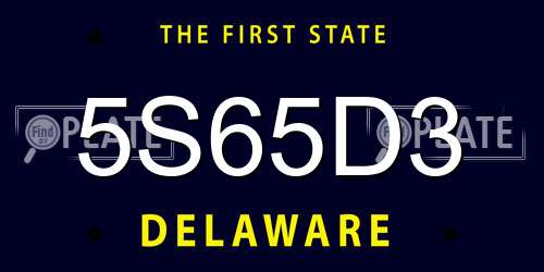 5S65D3 Delaware License Plate