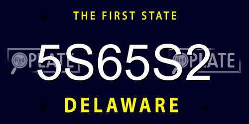 5S65S2 Delaware License Plate