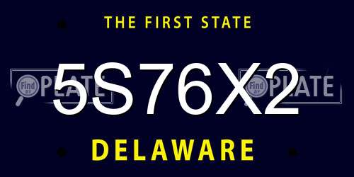 5S76X2 Delaware License Plate