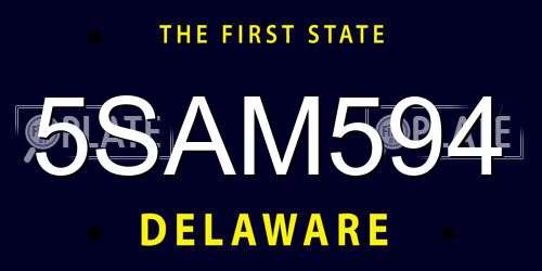 5SAM594 Delaware License Plate