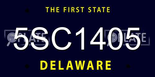 5SC1405 Delaware License Plate