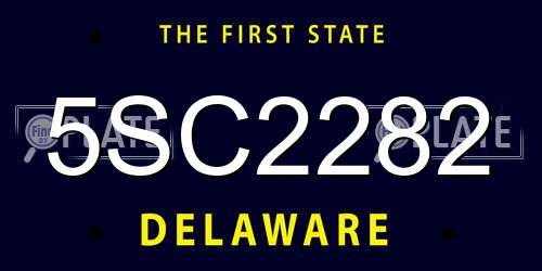 5SC2282 Delaware License Plate