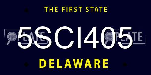 5SCI405 Delaware License Plate