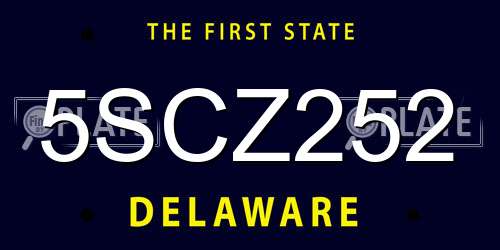 5SCZ252 Delaware License Plate