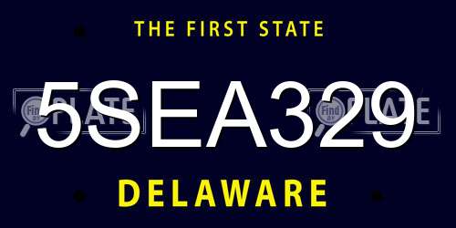 5SEA329 Delaware License Plate