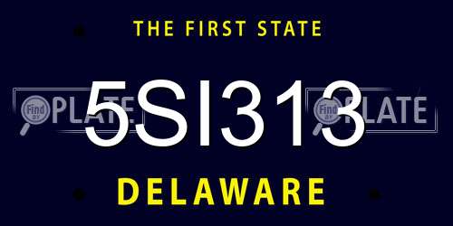 5SI313 Delaware License Plate