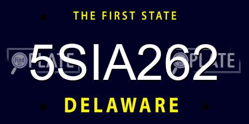 5SIA262 Delaware License Plate