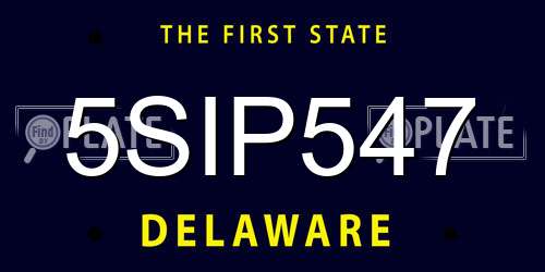 5SIP547 Delaware License Plate