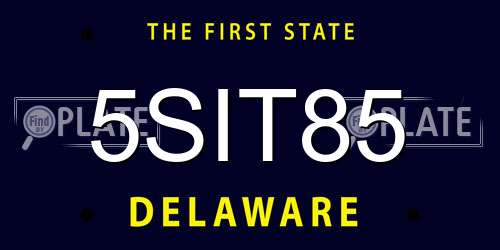 5SIT85 Delaware License Plate