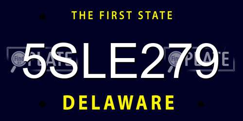 5SLE279 Delaware License Plate