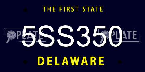 5SS350 Delaware License Plate