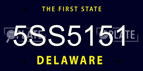 5SS5151 Delaware License Plate