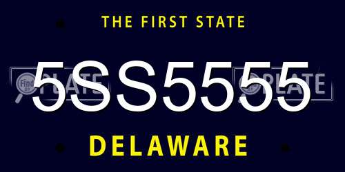 5SS5555 Delaware License Plate