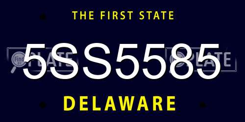 5SS5585 Delaware License Plate