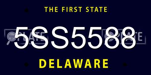 5SS5588 Delaware License Plate