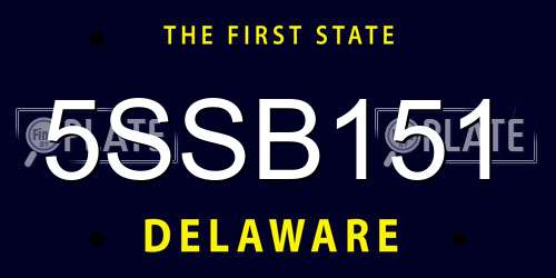 5SSB151 Delaware License Plate