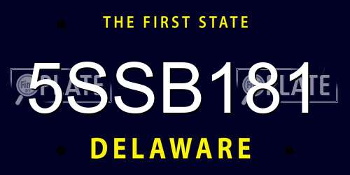 5SSB181 Delaware License Plate
