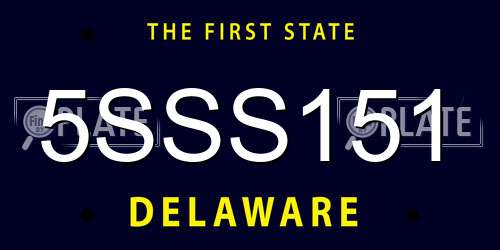 5SSS151 Delaware License Plate