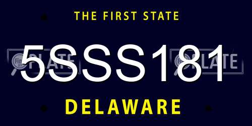 5SSS181 Delaware License Plate
