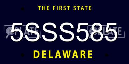 5SSS585 Delaware License Plate