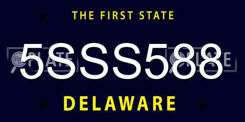 5SSS588 Delaware License Plate