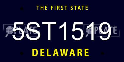 5ST1519 Delaware License Plate