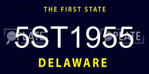 5ST1955 Delaware License Plate