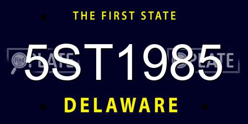 5ST1985 Delaware License Plate