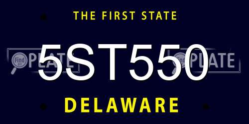 5ST550 Delaware License Plate