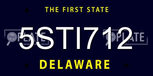 5STI712 Delaware License Plate