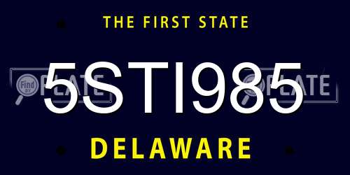 5STI985 Delaware License Plate
