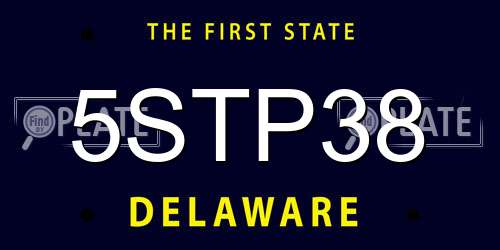 5STP38 Delaware License Plate