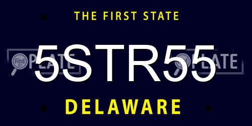 5STR55 Delaware License Plate