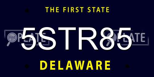 5STR85 Delaware License Plate