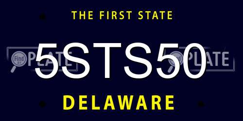 5STS50 Delaware License Plate